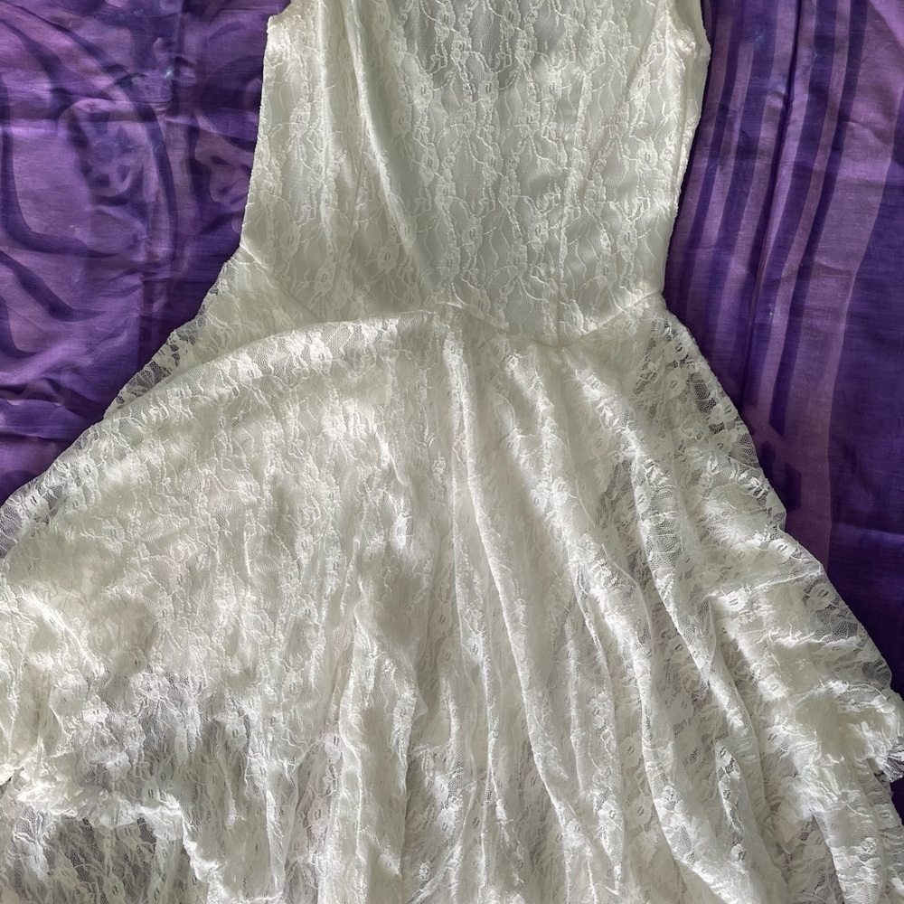 Paris White Floral Lace Dress